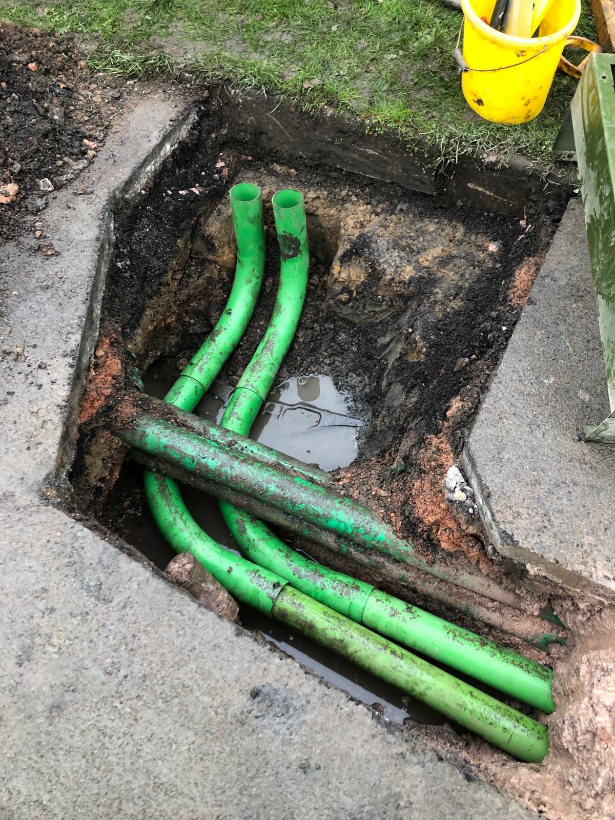Underground utility duct installation and excavation